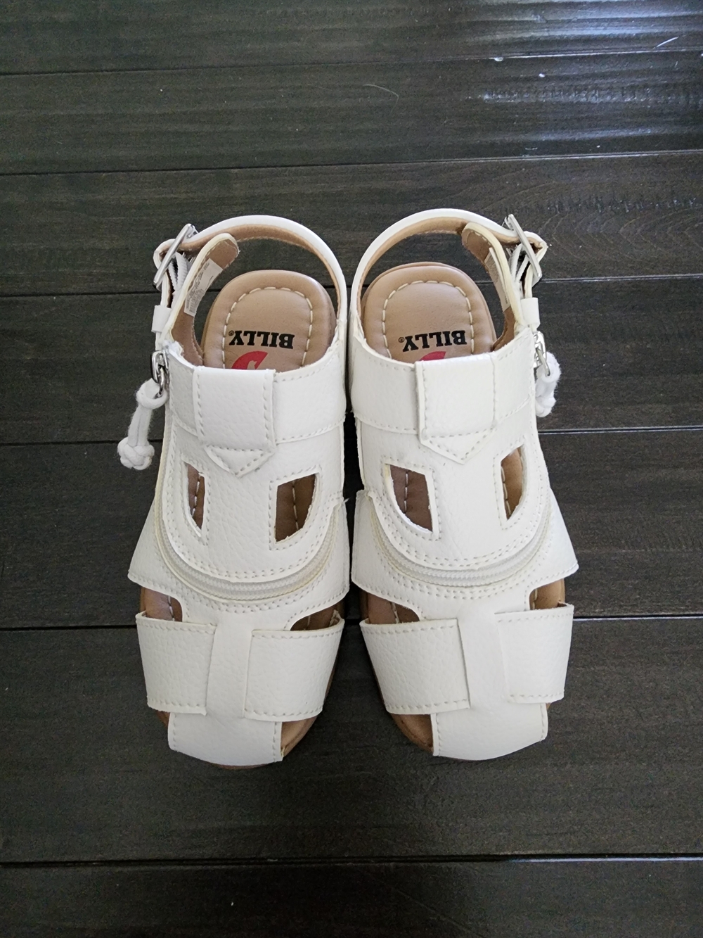 Kids' White Leather Sandals